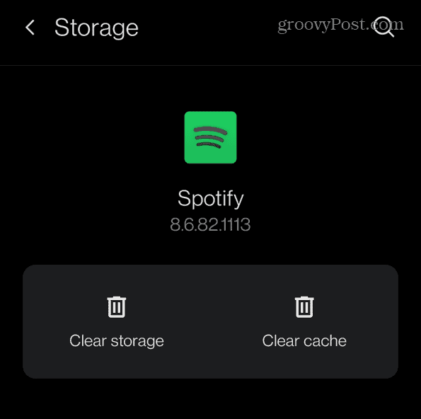 tøm Spotify Cache Spotify Android
