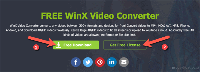 Laster ned WinX Video Converter