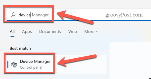 Windows Device Manager-søk