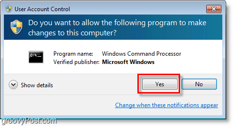 Windows 7 skjermdump - gå gjennom cmd admin uac