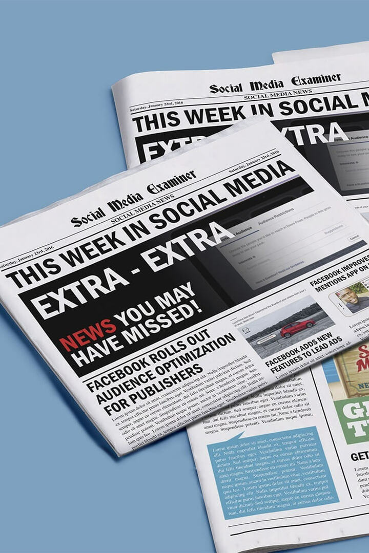 Facebook Audience Optimization for Publishers: Denne uken i sosiale medier: Social Media Examiner