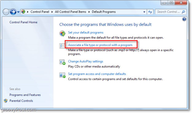 endre filtilknytninger i Windows 7