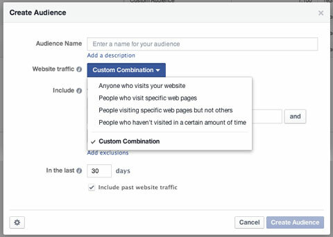 granulert tilpasset publikumsoppretting i facebook