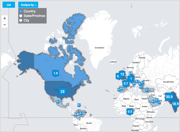 Tweetsmap analyser etter land