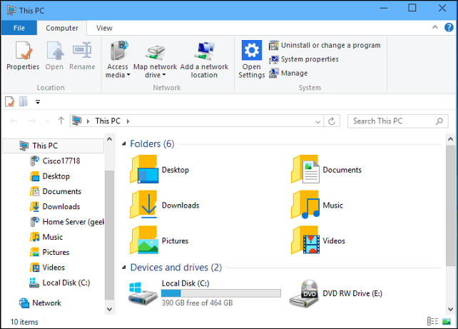 Gjør Windows 10 File Explorer alltid åpen for denne PCen