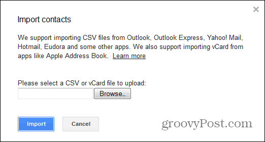 outlook.com til Gmail-kontakter excel