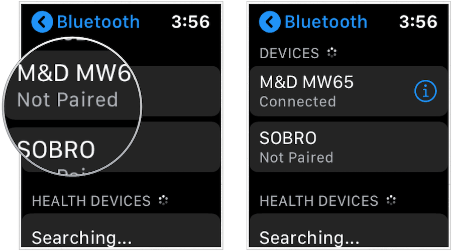 Apple Watch Bluetooth-sammenkobling