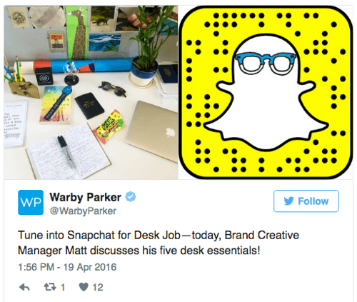 warby parker snapchat