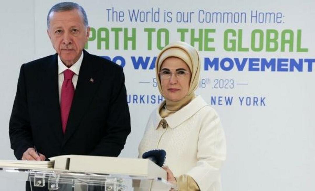 En gest fra president Erdoğan, som var den første som signerte "Zero Waste Goodwill Declaration", til sin kone Emine Erdoğan!