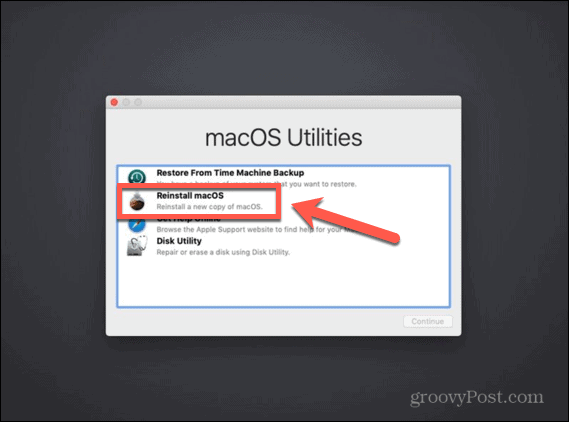 Macos-verktøy installerer Macos på nytt