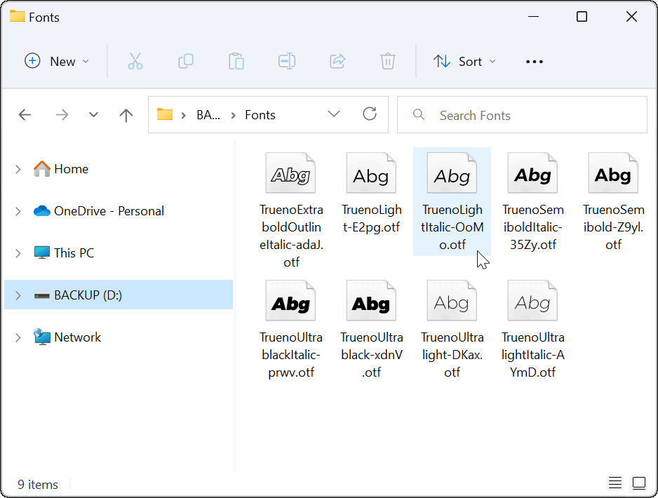 Installer eller avinstaller skrifter på Windows 11
