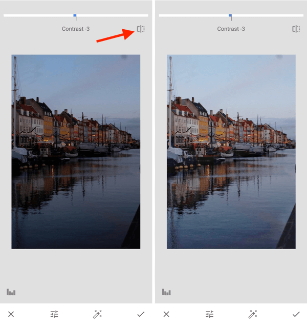Slik forbedrer du instagrambildene dine, trinn 10, justerer eksponeringen etter fangstinnstillingene mellom original og redigering