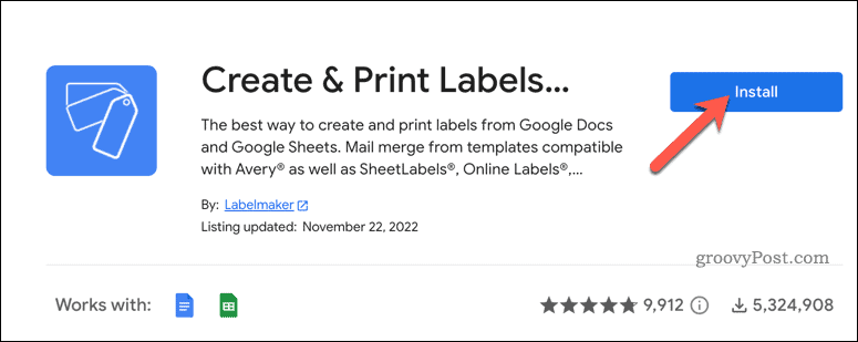 Installer etiketttillegg i Google Dokumenter