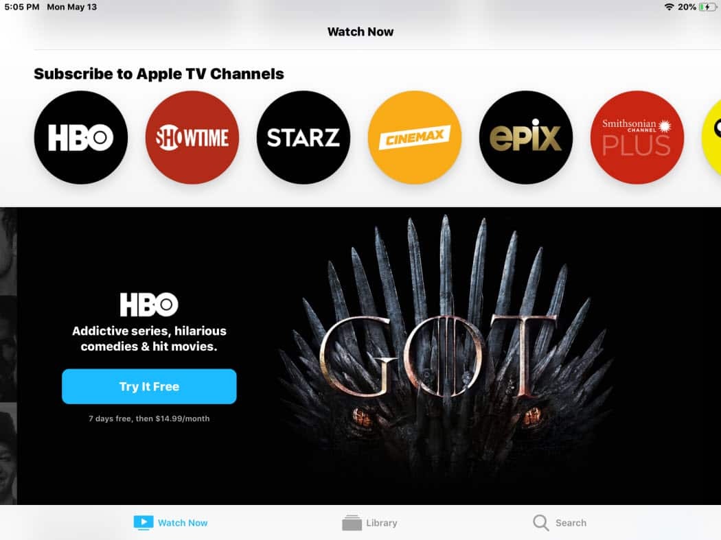 Nye Apple TV-apper på iPad Channel-abonnement