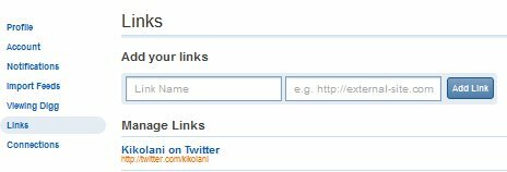 Nye Digg-profillenker