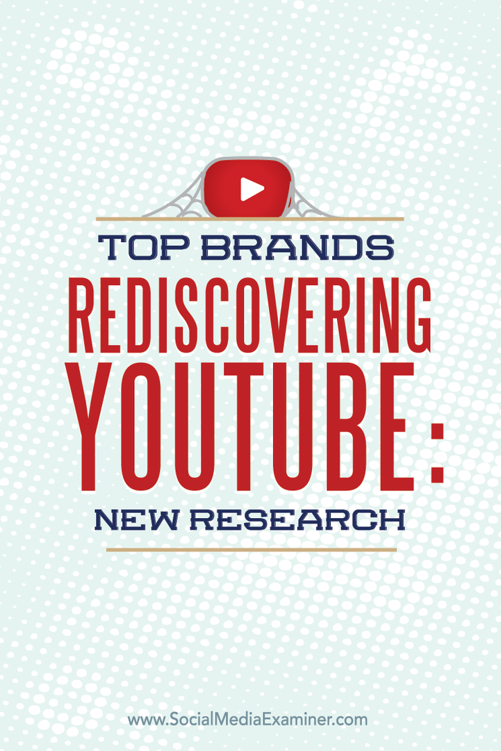 Toppmerker som gjenoppdager YouTube: Ny forskning: Social Media Examiner