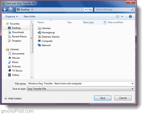 Windows 7 enkelt overføringsverktøy - hurtigveiledning