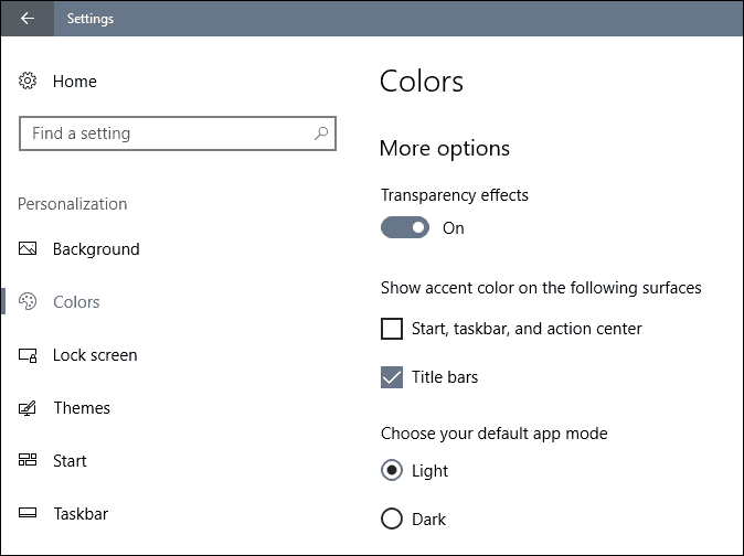 tilpassede Windows 10-skapere oppdaterer farger