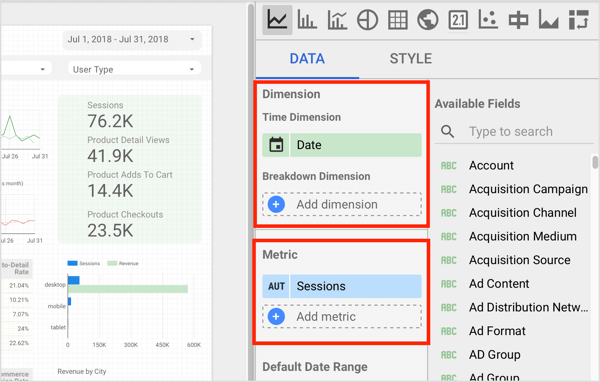  Klikk på kategorien Data for å se dimensjonen og beregningen for komponenten du har valgt.