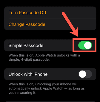 Apple Watch enkel passord