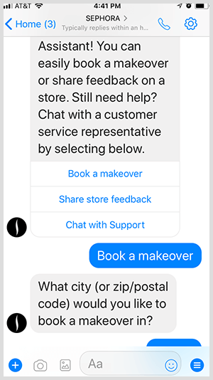 Med en Messenger-bot kvalifiserer Sephora potensielle kunder for makeover-avtaler.