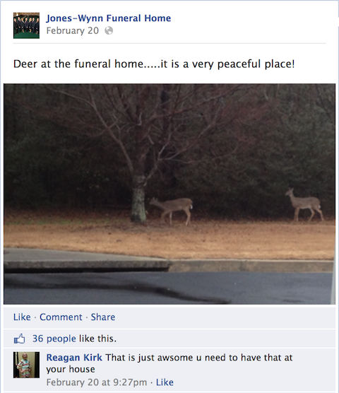 jones-wynn begravelsesbyrå facebook oppdatering