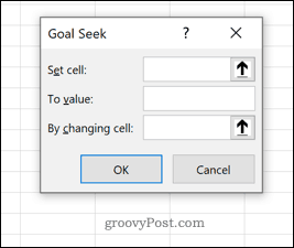 Vinduet Excel Goal Seek