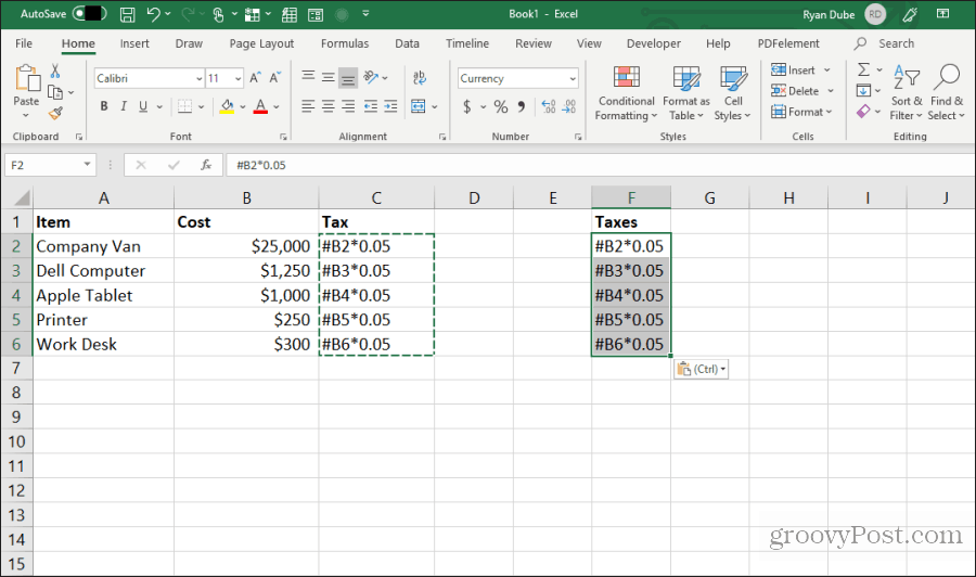 lime inn redigerte formler i Excel