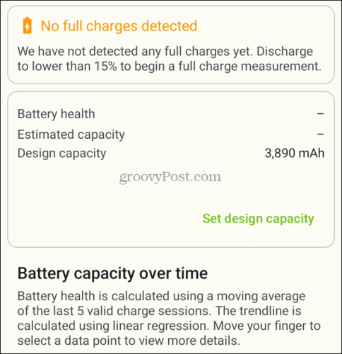 Sjekk batterihelse på Android AccuBattery-appen