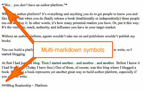 multimarkdown-symboler i tekst