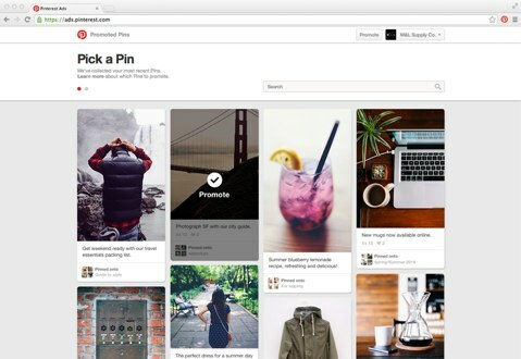 Pinterest lar deg velge bildet og nøkkelordene for kampanjene dine. 
