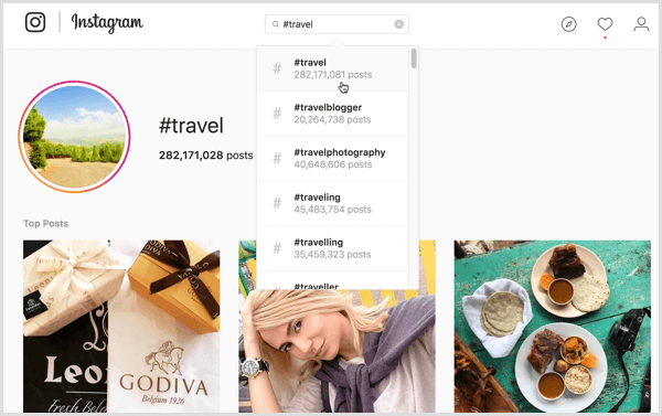 For visse Instagram-hashtag-søk kan forskjellige brukere se forskjellige innholdsresultater.