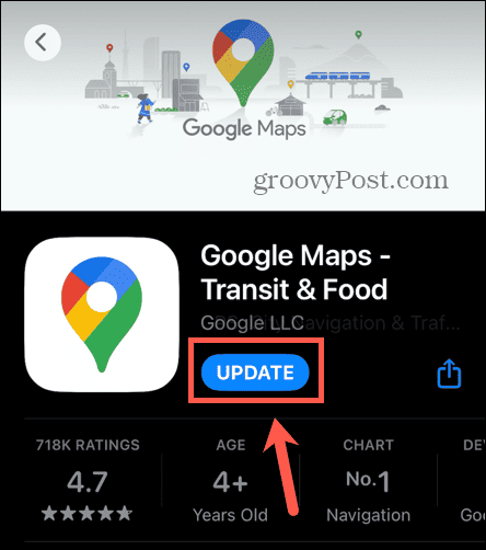 google maps oppdatering