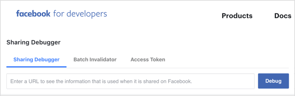 Bruk feilsøkingsverktøyet for å være sikker på at Facebook trekker riktig forhåndsvisning av Facebook-kobling.