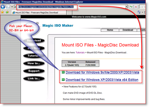 MagicISO x86 og x64 nedlastingslink for Windows Server 2008