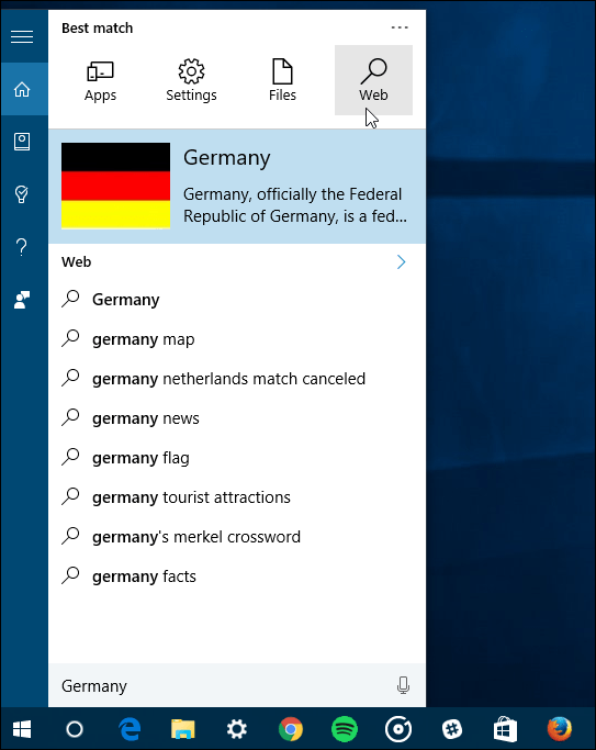 søkefiltre Windows 10