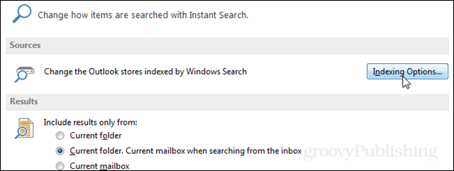 Hvordan gjenoppbygge Outlook 2013 søkeindeks