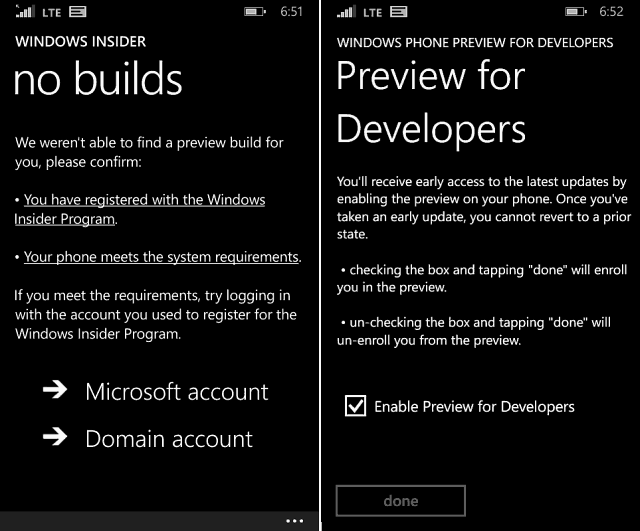 Forhåndsvisning av Windows Phone 10 for å støtte 512MB-enheter