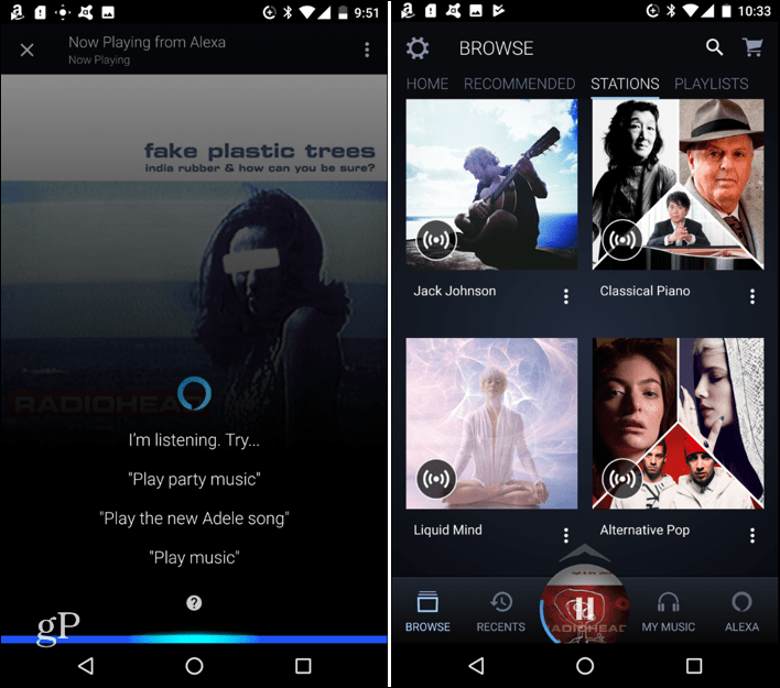 Bruk Alexa for håndfri kontroll i Amazon Music App for Android eller iOS
