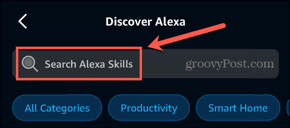 alexa app søkeferdigheter