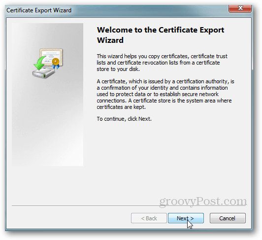 Windows Certificate Export