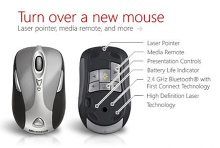 microsoft mus presentatører laserpeker presentasjonsknapper kontrollerer trådløst