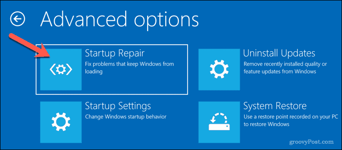 Kjører automatisk reparasjon på Windows 10