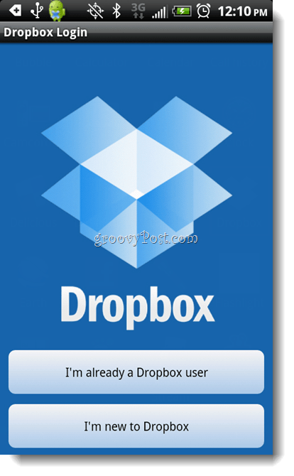 Android Dropbox Installer Dropbox-pålogging