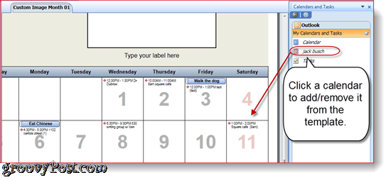 Skrive ut Overlain Outlook-kalendere