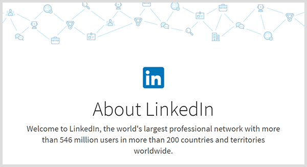 LinkedIn-statistikk bemerker at plattformen har millioner av medlemmer og global rekkevidde.