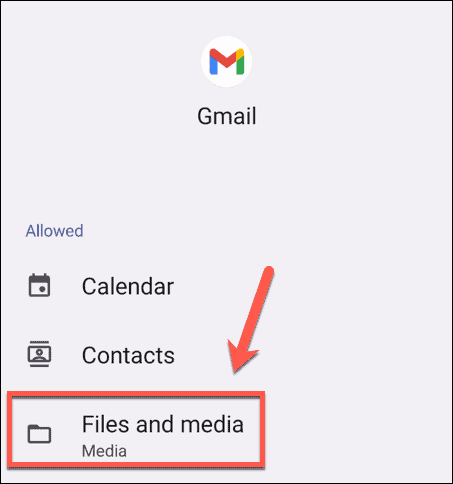 android gmail-filer og medieinnstillinger