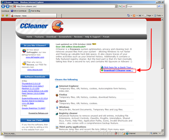 Last ned CCleaner for å tørke / slette filer og hurtigbuffer sikkert fra windows
