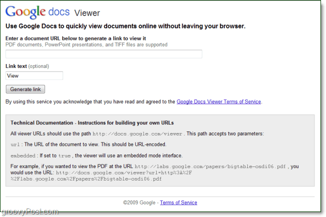 Bruk Google Docs Viewer til å åpne og se de fleste dokumenter på nettet