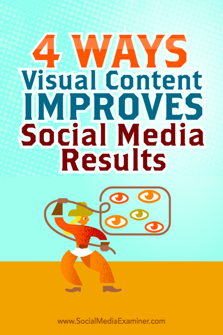 Tips om fire måter du kan forbedre dine sosiale medieresultater med visuelt innhold.